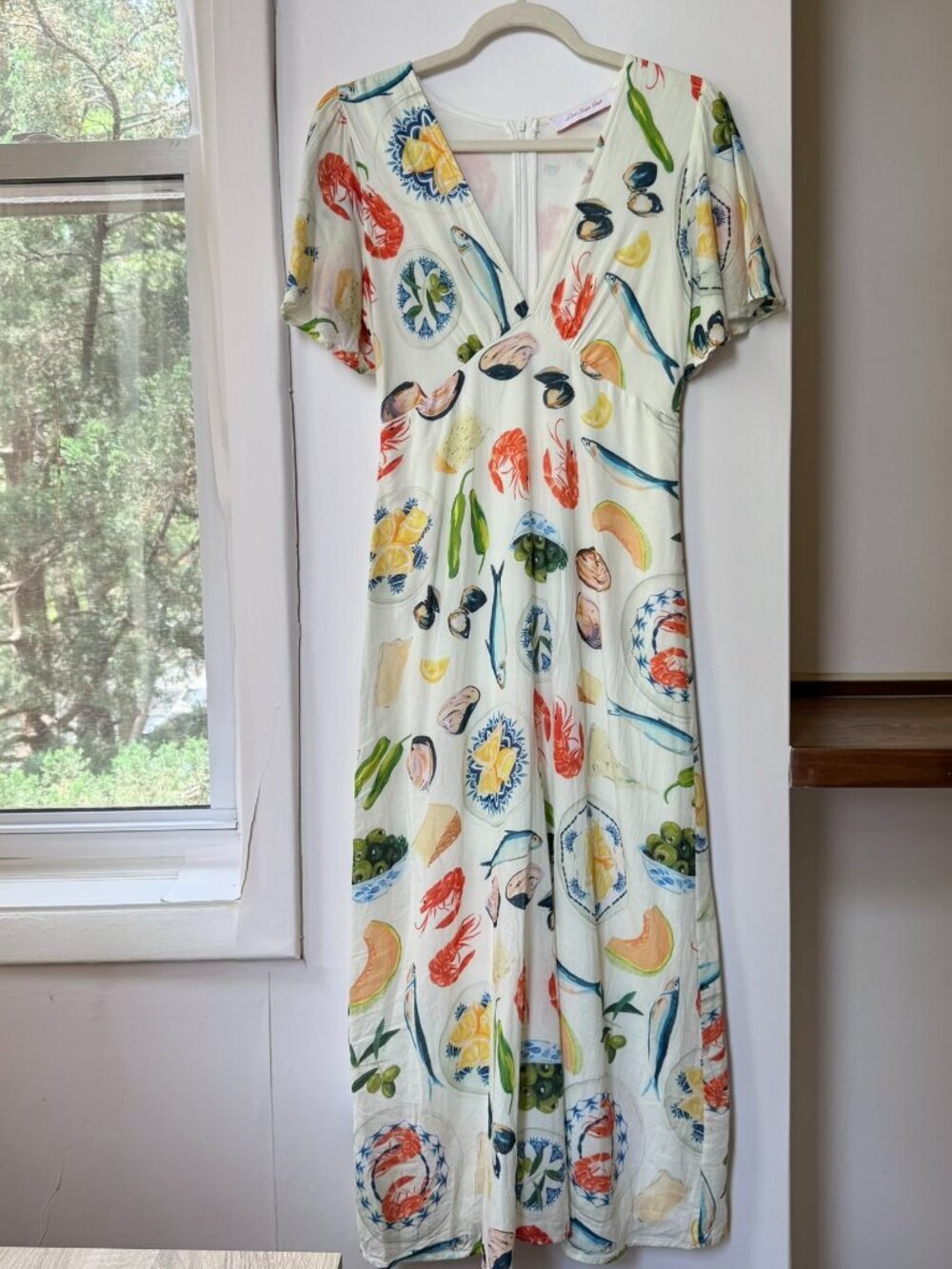 Lisa Says Gah Grace Midi Dress Ivory Tapas XS - Picture 5 of 16